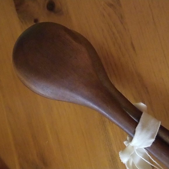 Wooden salad tong spoon set NWT - Picture 3 of 4